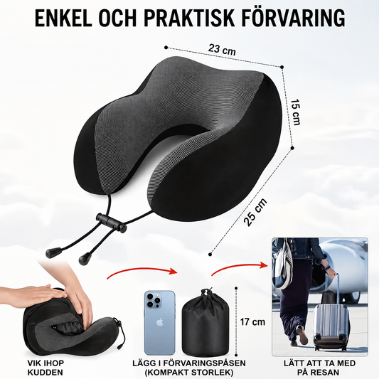 DreamCloud - Nackkudde med Huva – Premium Memory Foam för Resan
