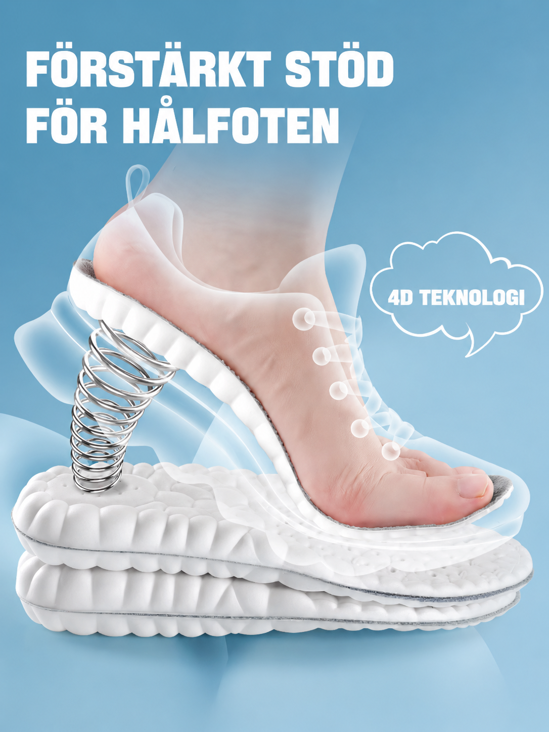 ClaudStep - 4D Sportinlägg – Stötdämpning för Aktiva Fötter