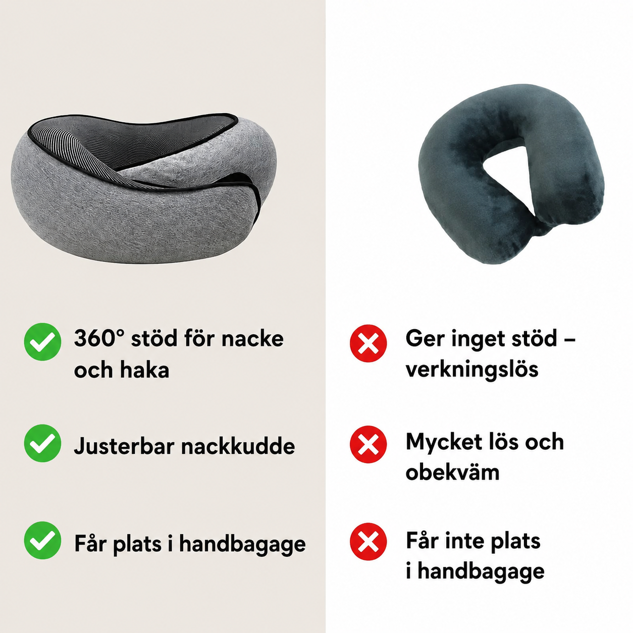 ComfortNeck – Nackkudde i Memory Foam – Skönt Stöd på Varje Resa