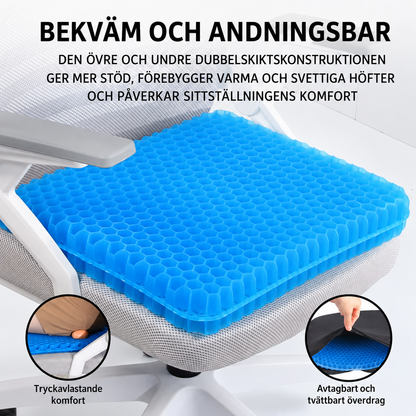 CloudSit – Gelsittdyna med Bikakestruktur – Skön Avlastning vid Långt Sittande