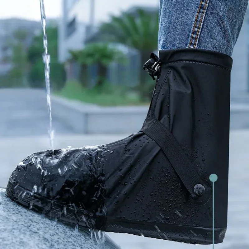 Waterproof Rain Water Boot Shoes Cover Cycling Hiking Anti-Slip PU leather Overshoes Reusable Rain Snow Wet Sand Shoes Protector