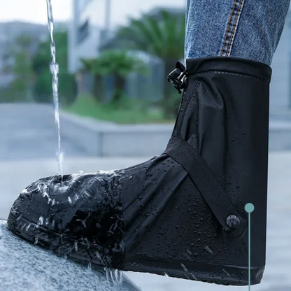 Waterproof Rain Water Boot Shoes Cover Cycling Hiking Anti-Slip PU leather Overshoes Reusable Rain Snow Wet Sand Shoes Protector
