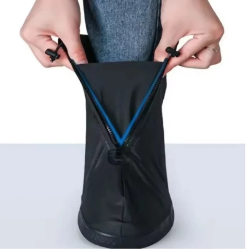 Waterproof Rain Water Boot Shoes Cover Cycling Hiking Anti-Slip PU leather Overshoes Reusable Rain Snow Wet Sand Shoes Protector