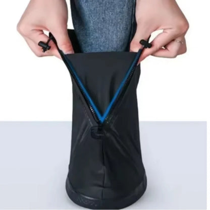 Waterproof Rain Water Boot Shoes Cover Cycling Hiking Anti-Slip PU leather Overshoes Reusable Rain Snow Wet Sand Shoes Protector